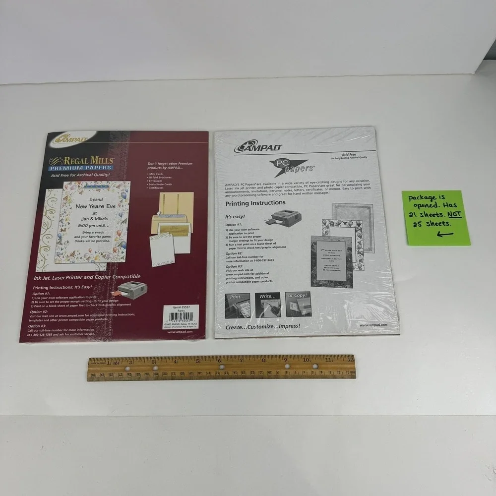 2 Pks Vtg Ampad Party Celebration Special Printer Paper Streamers Hats Open READ
